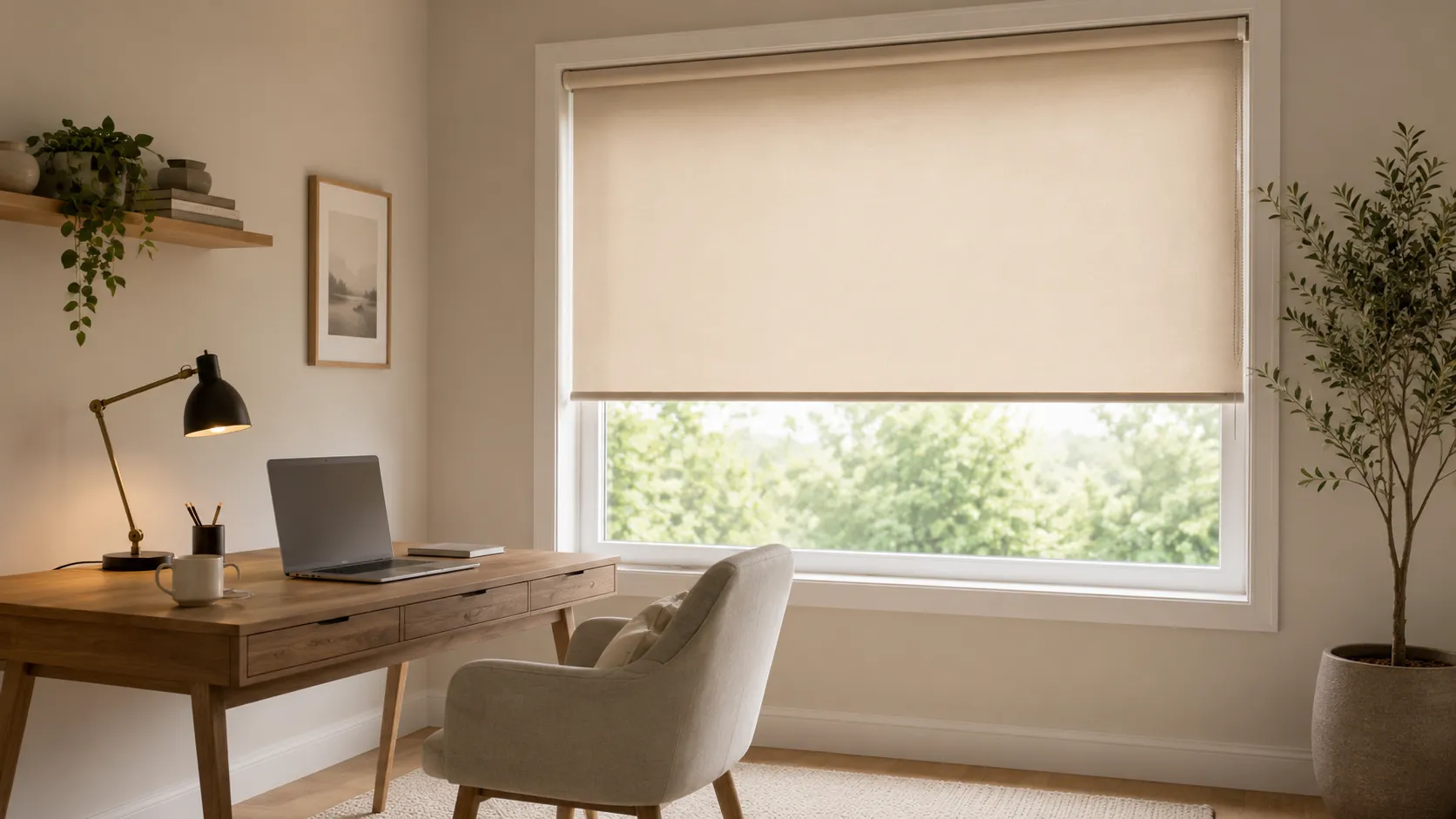 Roller blind fabric and texture detail