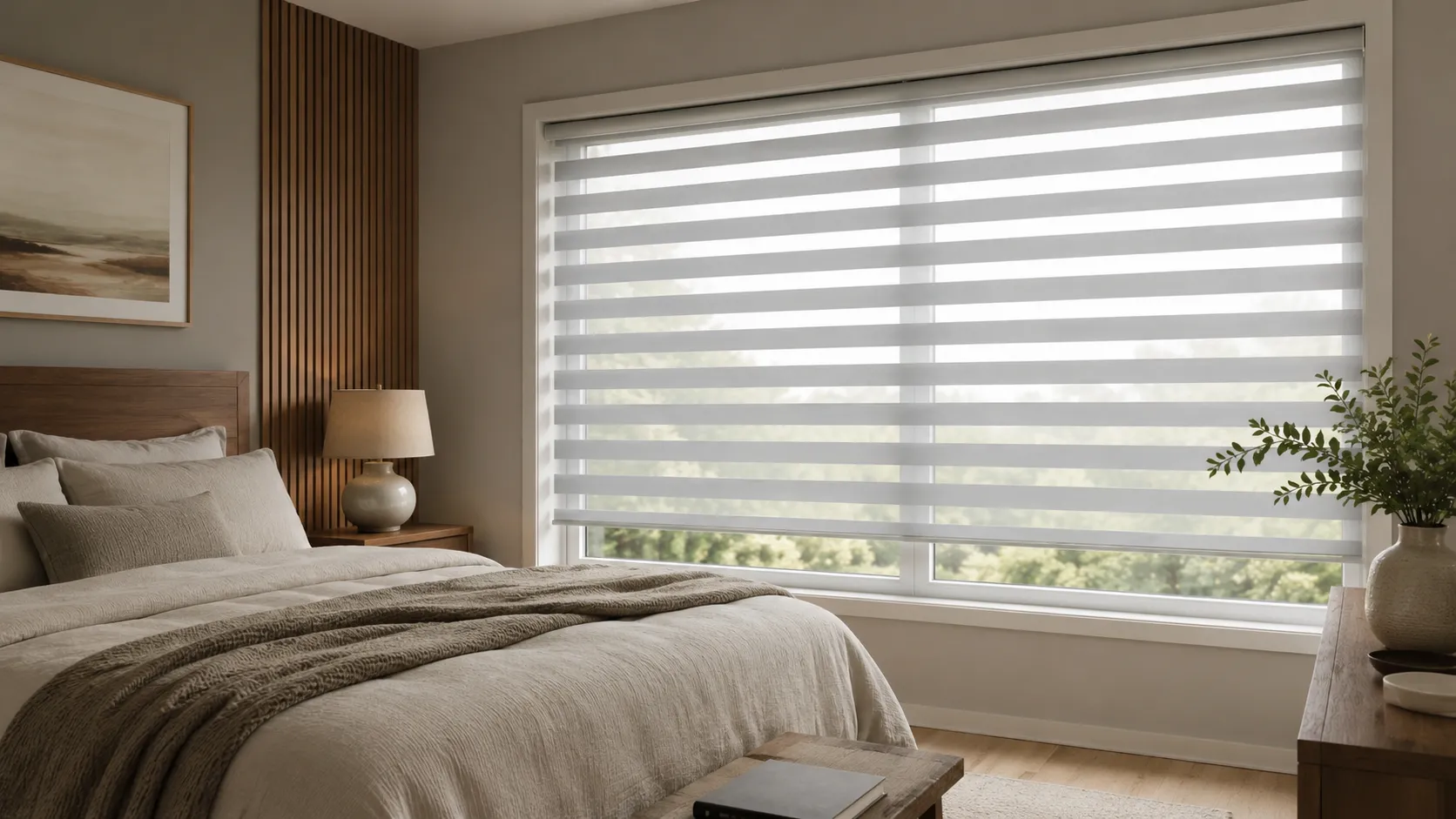 Zebra blinds fabric bands for privacy and light control