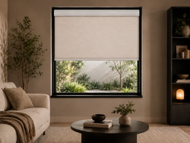 DuneLoom roller blind in a room