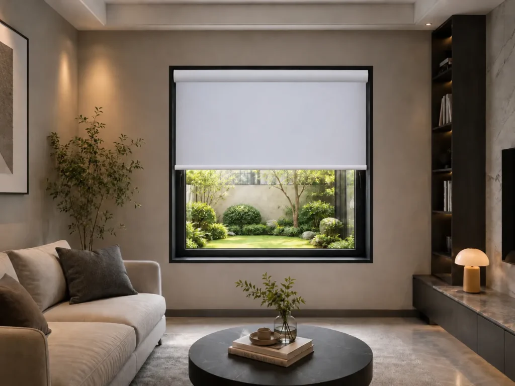 LumiMist roller blinds in Pearl Mist, main product view